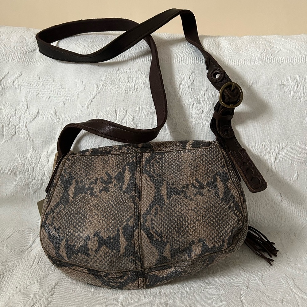 NWT: Lucky Brand Snakeskin Look Crossbody Bag - Picture 2 of 7